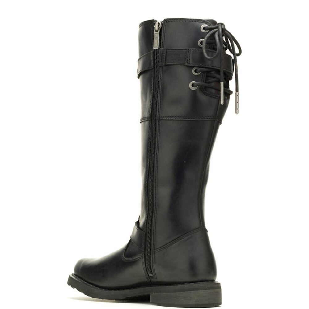 Harley Davidson Women's Kirtland Riding Boot - Black Knee High Leather - Picture 12 of 13